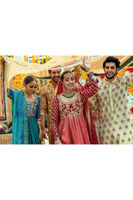 Red & Watermelon Pink Zardozi Silk Net Pishwas (2-Piece) - Image 10