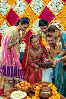 Red & Watermelon Pink Zardozi Silk Net Pishwas (2-Piece) - Image 11