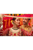 Red & Watermelon Pink Zardozi Silk Net Pishwas (2-Piece) - Image 4