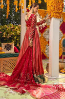 Red & Watermelon Pink Zardozi Silk Net Pishwas (2-Piece) - Image 5