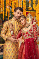 Red & Watermelon Pink Zardozi Silk Net Pishwas (2-Piece) - Image 7