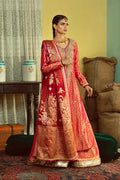 Red Zardozi Jamawar Salwar Kameez (3-Piece) - Image 4