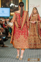 Pakistani Red Zardozi Cutwork Jamawar Salwar Kameez (3-Piece) - Image 4