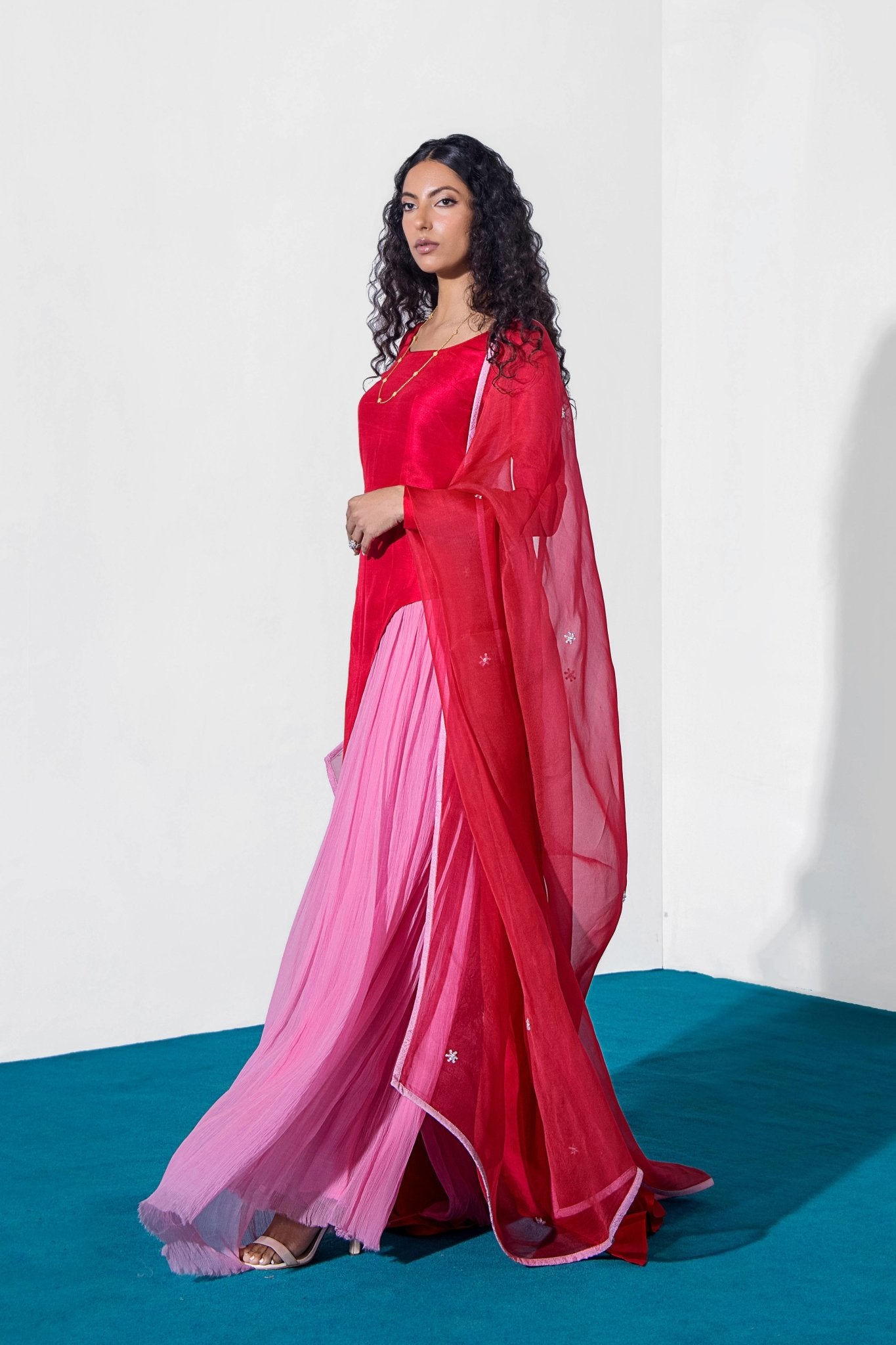 Crimson Crystal Pure Silk Salwar Kameez (3-Piece) - Image 4