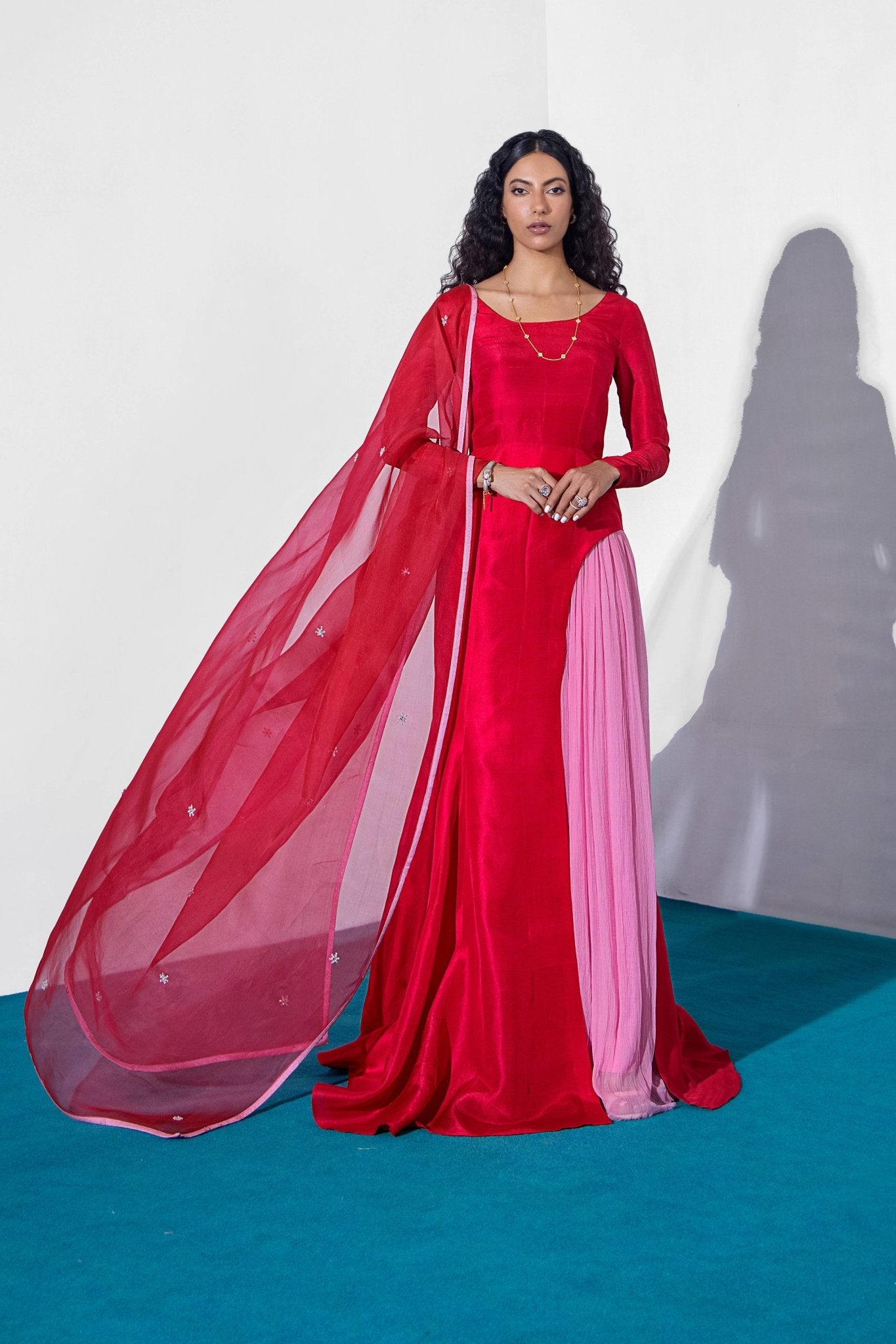 Crimson Crystal Pure Silk Salwar Kameez (3-Piece) - Image 5