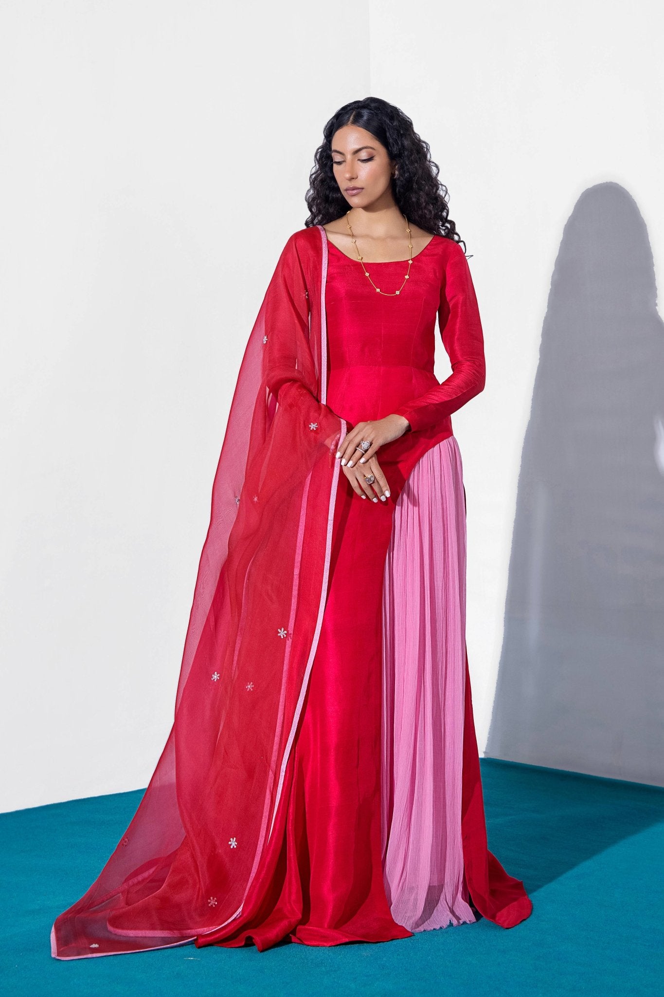 Crimson Crystal Pure Silk Salwar Kameez (3-Piece) - Image 6