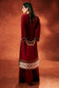 Pakistani Deep Red Hand Embellished Raw Silk Salwar Kameez (3-Piece) - Image 5