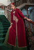 Pakistani Deep Red Zardozi Raw Silk Salwar Kameez (3-Piece) - Image 4