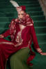 Pakistani Deep Red Zardozi Raw Silk Salwar Kameez (3-Piece) - Image 8