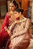 Scarlet & Pink Zardozi Silk Net Salwar Kameez (3-Piece) - Image 12