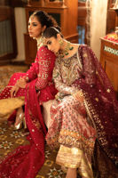 Scarlet & Pink Zardozi Silk Net Salwar Kameez (3-Piece) - Image 13