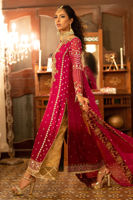 Scarlet & Pink Zardozi Silk Net Salwar Kameez (3-Piece) - Image 5