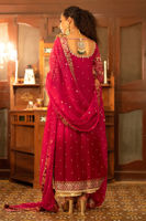 Scarlet & Pink Zardozi Silk Net Salwar Kameez (3-Piece) - Image 7