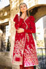Ruby Red Embellished Silk Asymmetrical Kameez (2-Piece) - Image 3