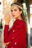 Ruby Red Embellished Silk Asymmetrical Kameez (2-Piece) - Image 4