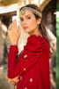 Ruby Red Embellished Silk Asymmetrical Kameez (2-Piece) - Image 6