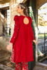 Ruby Red Embellished Silk Asymmetrical Kameez (2-Piece) - Image 7