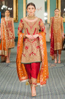 Red Zardozi Silk Salwar Kameez (3-Piece) - Image 2
