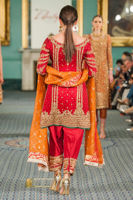 Red Zardozi Silk Salwar Kameez (3-Piece) - Image 3