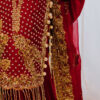 Deep Red Embroidered Velvet Salwar Kameez (3-Piece) - Image 5