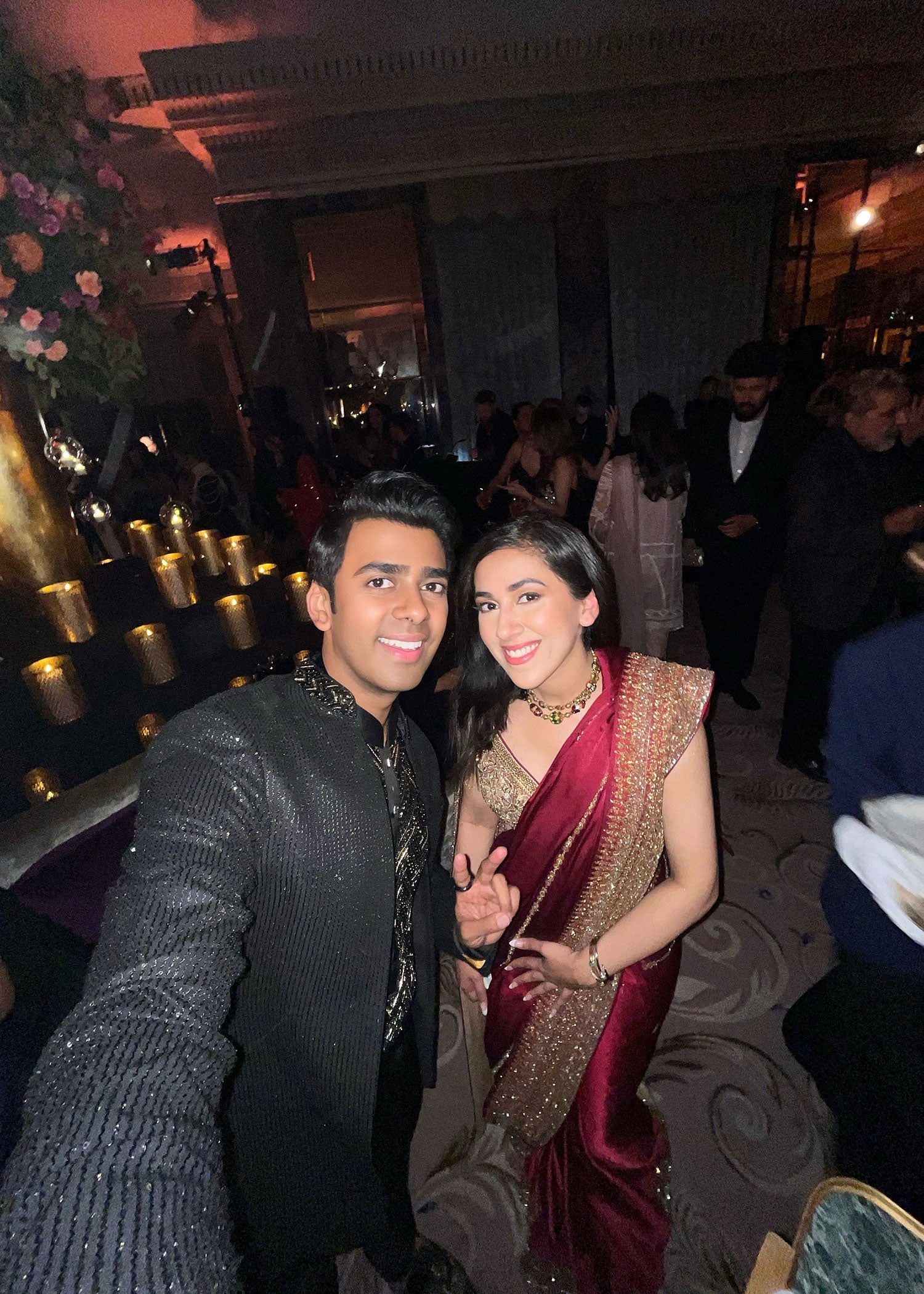 Deep Red Hand-Embroidered Pure Shamoz Silk Saree (2-Piece) - Image 6