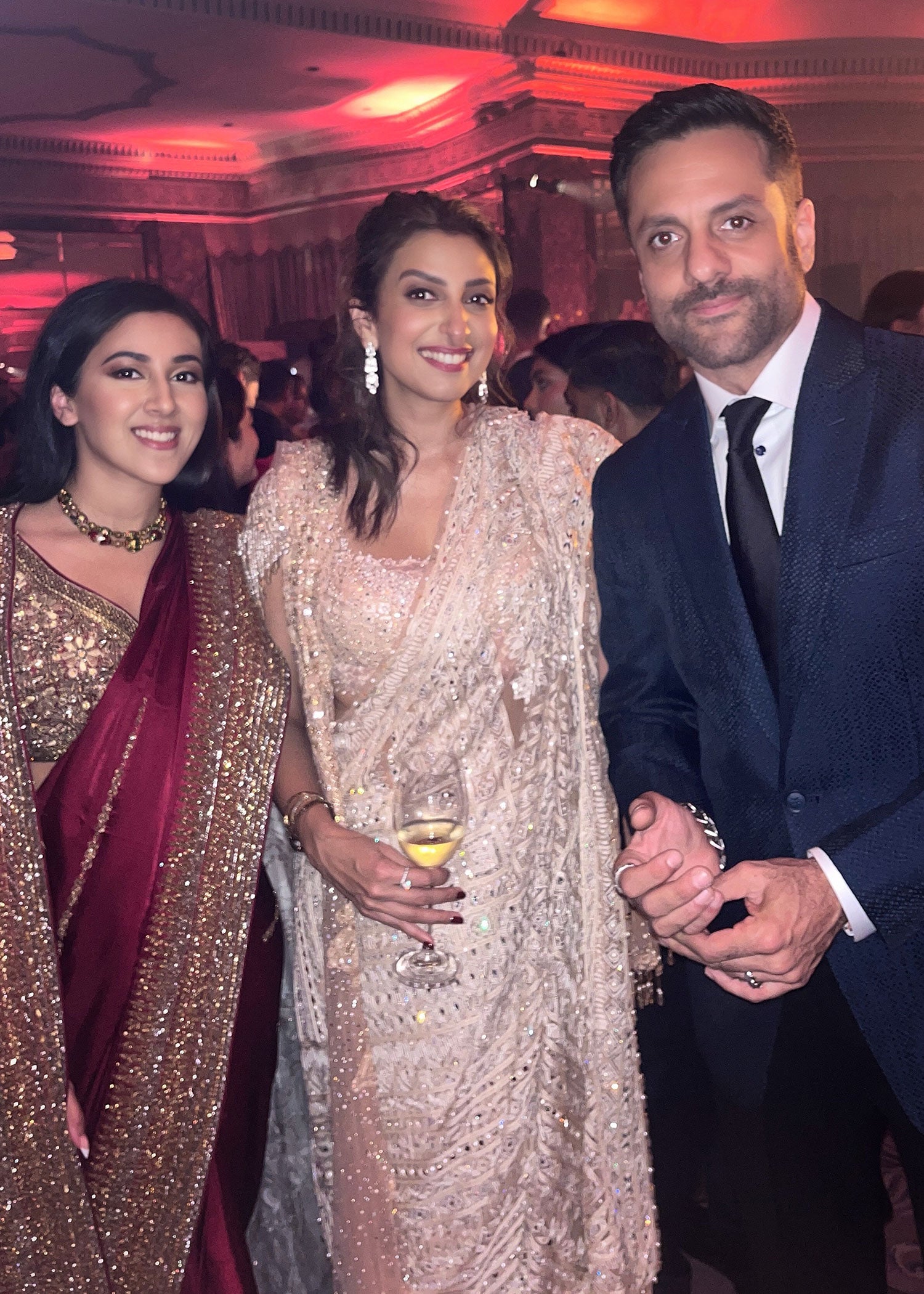 Deep Red Hand-Embroidered Pure Shamoz Silk Saree (2-Piece) - Image 7