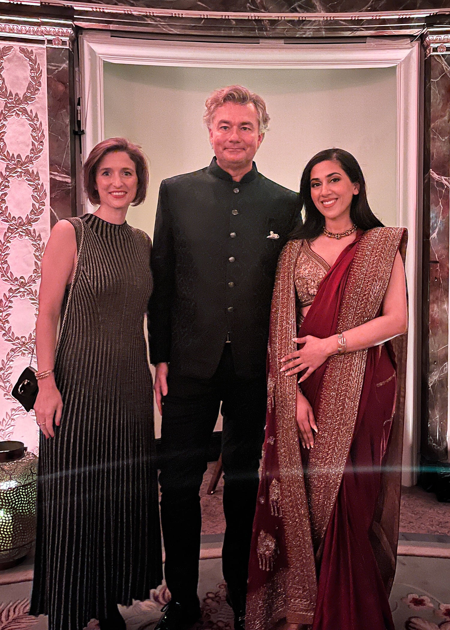 Deep Red Hand-Embroidered Pure Shamoz Silk Saree (2-Piece) - Image 8