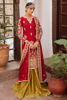 Pakistani Deep Red Zardozi Silk Sharara Set (3-Piece) - Image 2