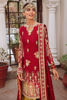 Pakistani Deep Red Zardozi Silk Sharara Set (3-Piece) - Image 3