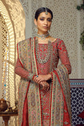 Pakistani Red Kundan Zari Silk Bridal Sharara (3-Piece) - Image 5