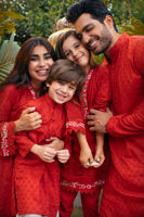 Scarlet Red Schiffli Embroidered Kurta Shalwar (2-Piece) - Image 3