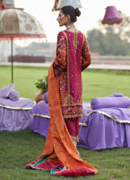 Deep Crimson Zardozi Charmeuse Silk Salwar Kameez (3-Piece) - Image 5