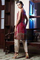 Red Chata Pati Kora Dabka Chiffon Salwar Kameez (2-Piece) - Image 3