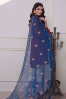 Garnet Embroidered Cotton Net Salwar Kameez (3-Piece) - Image 3