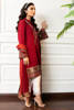 Cherry Red Embroidered Khaddar Salwar Kameez (3-Piece) - Image 3