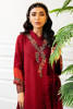 Cherry Red Embroidered Khaddar Salwar Kameez (3-Piece) - Image 4