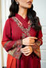 Cherry Red Embroidered Khaddar Salwar Kameez (3-Piece) - Image 5