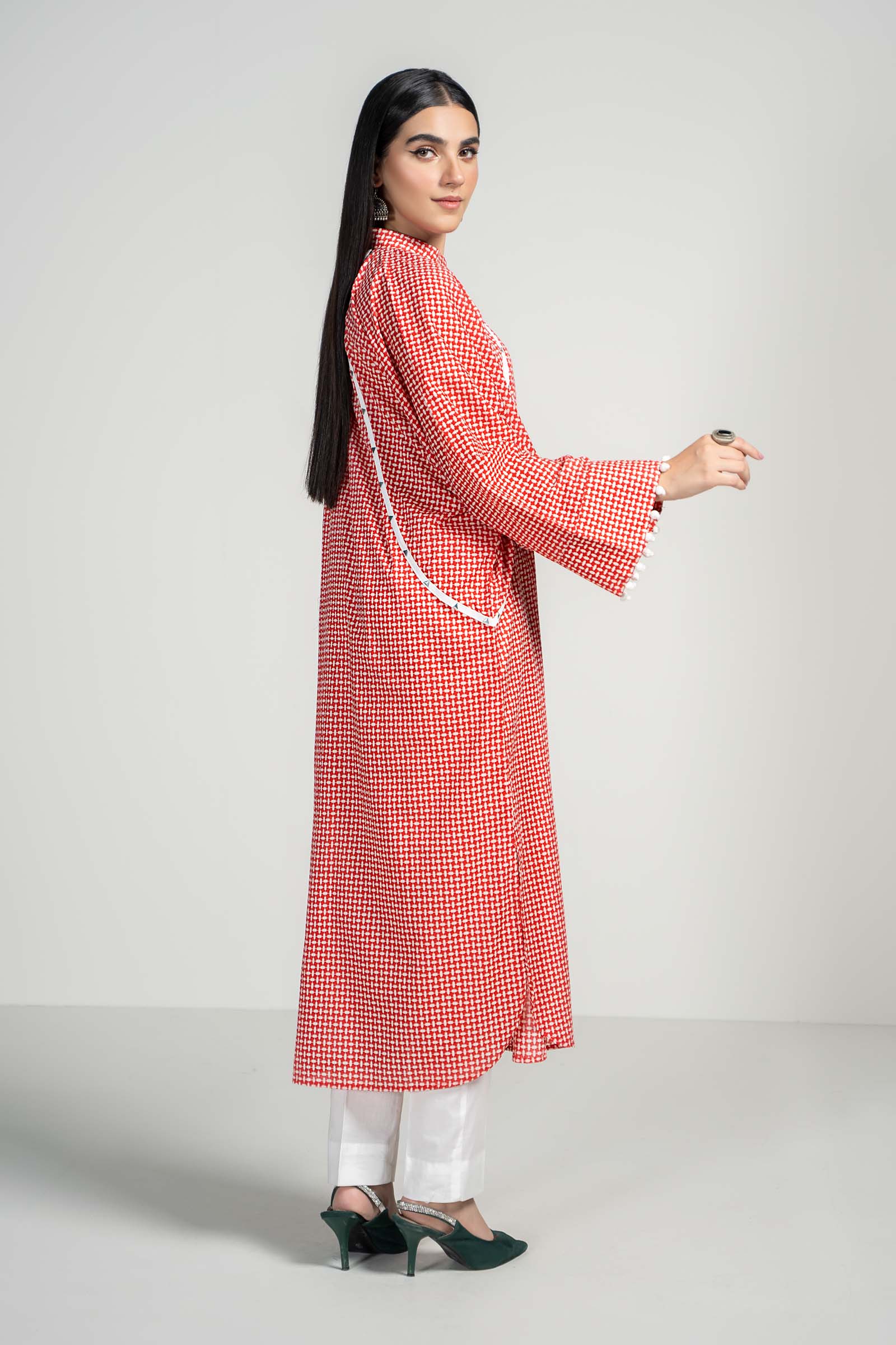 Red Printed Lawn Salwar Kameez (2-Piece) - Image 4