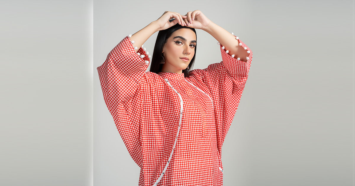 Red Printed Lawn Salwar Kameez (2-Piece) - Image 5