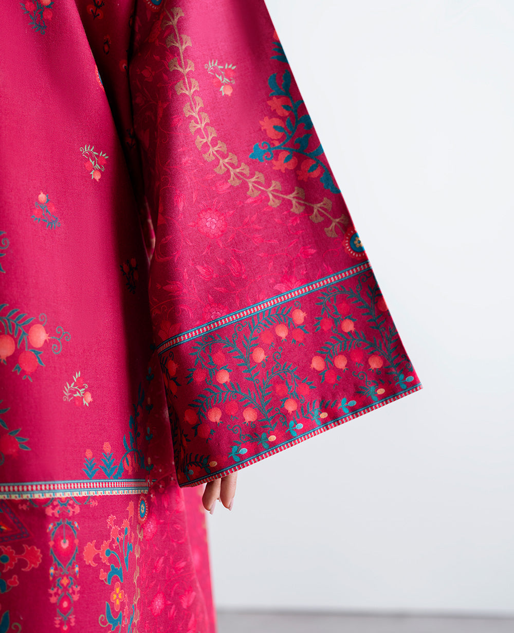 Pakistani Carmine Red Printed Lawn & Cambric Co-ord Set (2-Piece) - Image 6