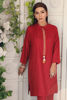Pakistani Red Embroidered Linen Kurta (2-Piece) - Image 3