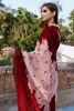 Deep Red Chikan Embroidered Raw Silk Salwar Kameez (3-Piece) - Image 4