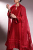 Pakistani Red Embroidered Korean Raw Silk Salwar Kameez (3-Piece) - Image 7