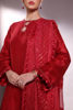 Pakistani Red Embroidered Korean Raw Silk Salwar Kameez (3-Piece) - Image 8