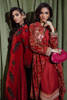 Pakistani Rust Embroidered Raw Silk Trench Jacket Set (3-Piece) - Image 12