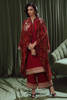 Pakistani Rust Embroidered Raw Silk Trench Jacket Set (3-Piece) - Image 7