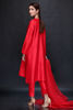 Red Embellished Raw Silk Salwar Kameez (3-Piece) - Image 5
