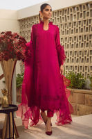 Crimson Schiffli Raw Silk Salwar Kameez (3-Piece) - Image 3