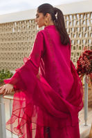 Crimson Schiffli Raw Silk Salwar Kameez (3-Piece) - Image 6
