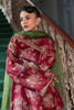 Pakistani Rose Red Swarovski Zari Raw Silk Salwar Kameez (3-Piece) - Image 5